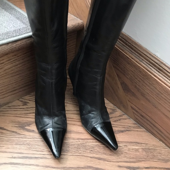 Chanel black leather boots - Picture 3 of 5